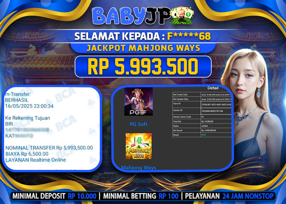 F*****68 JACKPOT MAHJONG WAYS,-LUNAS